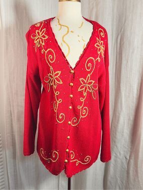 Kathie Lee Cardigan Size L Vintage 80's Corporate Chic Workwear Aesthetic